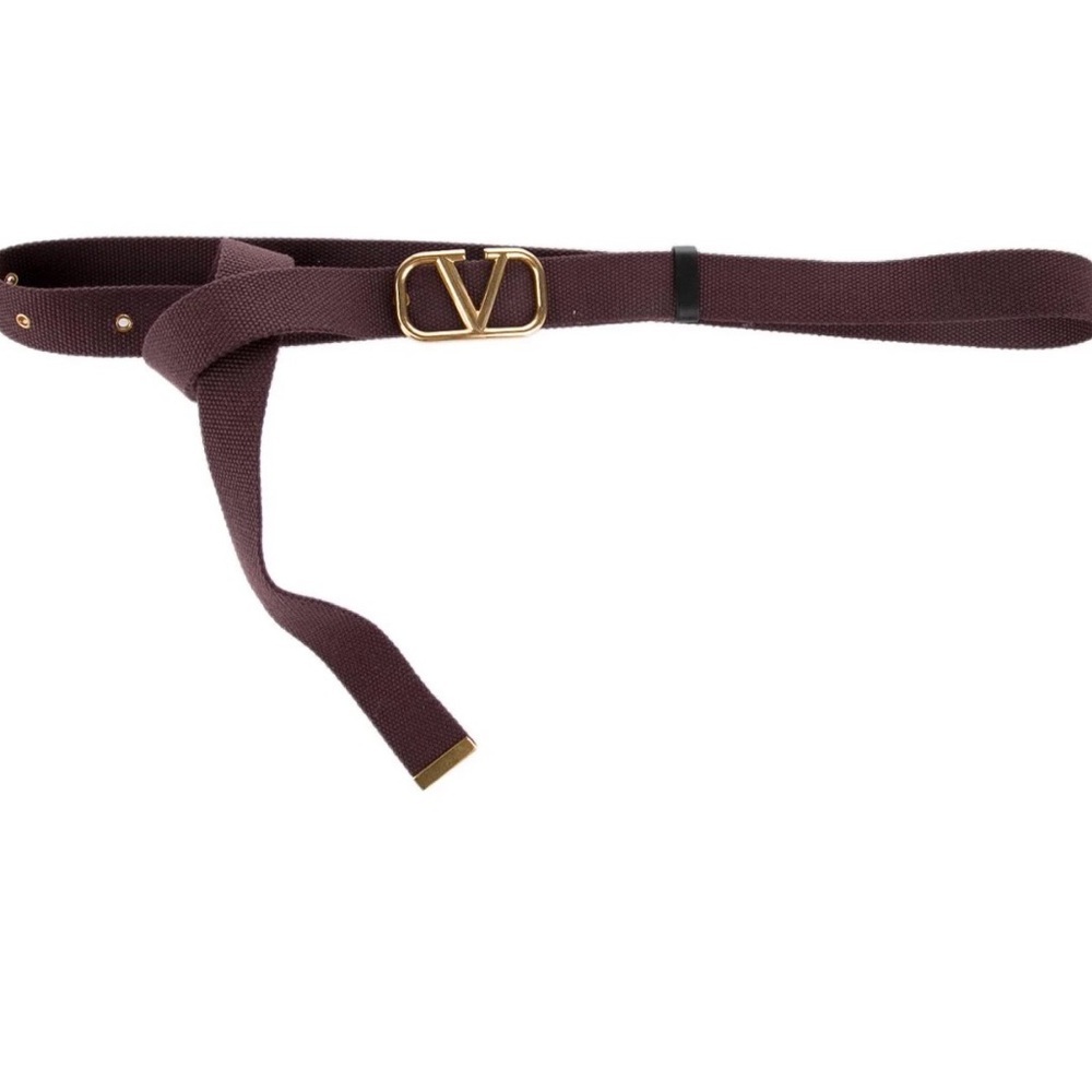 Valentino Burgundy Canvas Belt